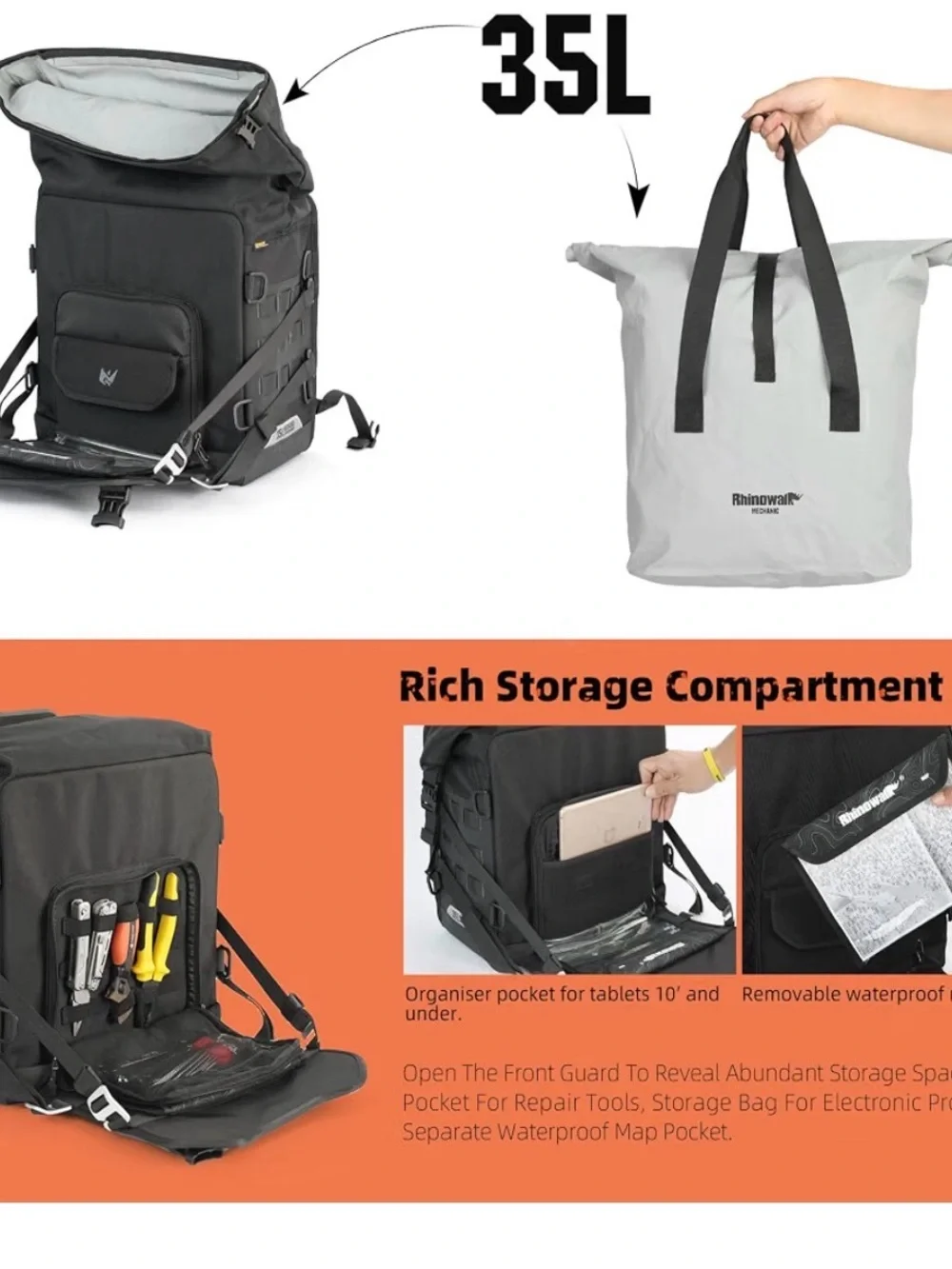 Mechanic Black Motorcycle Tool Bag